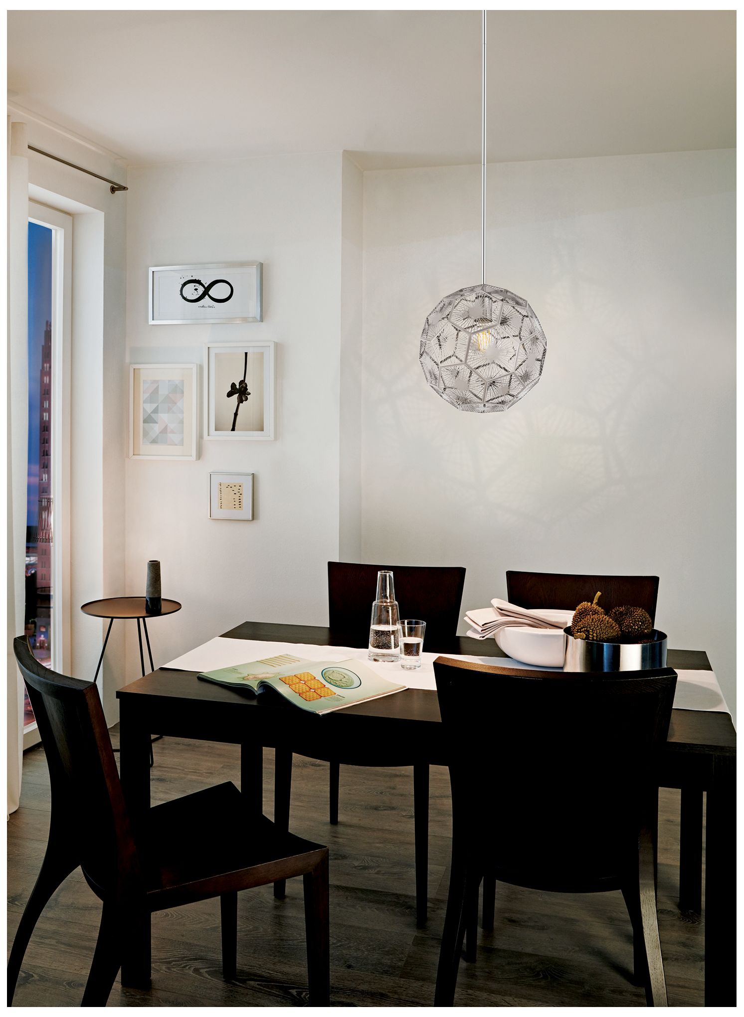 Image 2 Skoura Pendant -  Chrome Finish - Geometric Shaped Chrome Shade more views