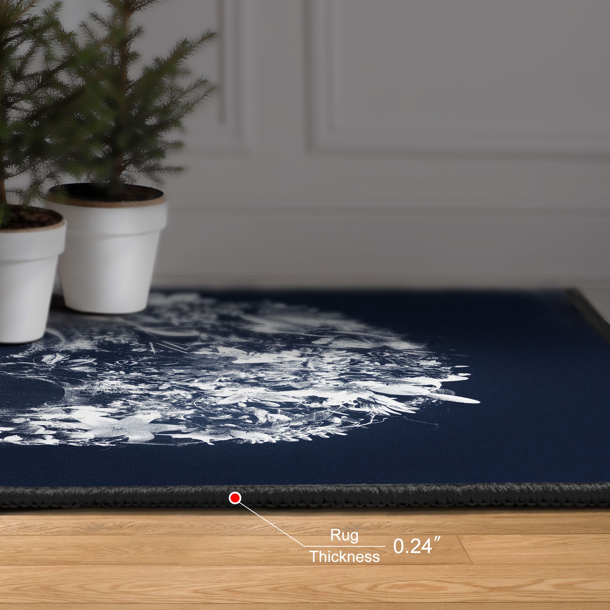 Image 6 Skull Silhouette Washable Art Area Rug size 5'x8' more views