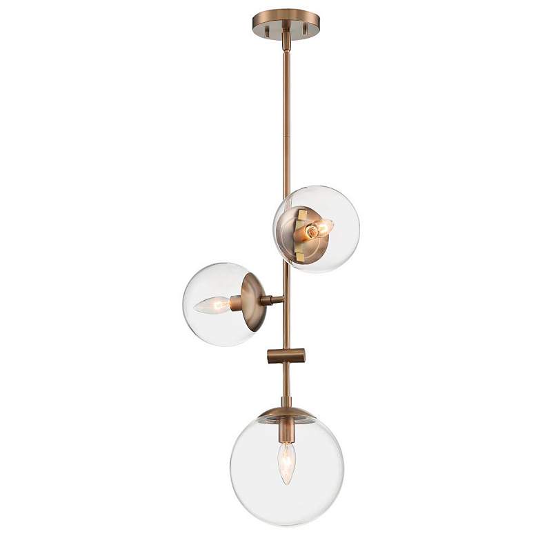 Image 5 Sky; 3 Light; Pendant Fixture; Burnished Brass Finish; Clear Glass more views