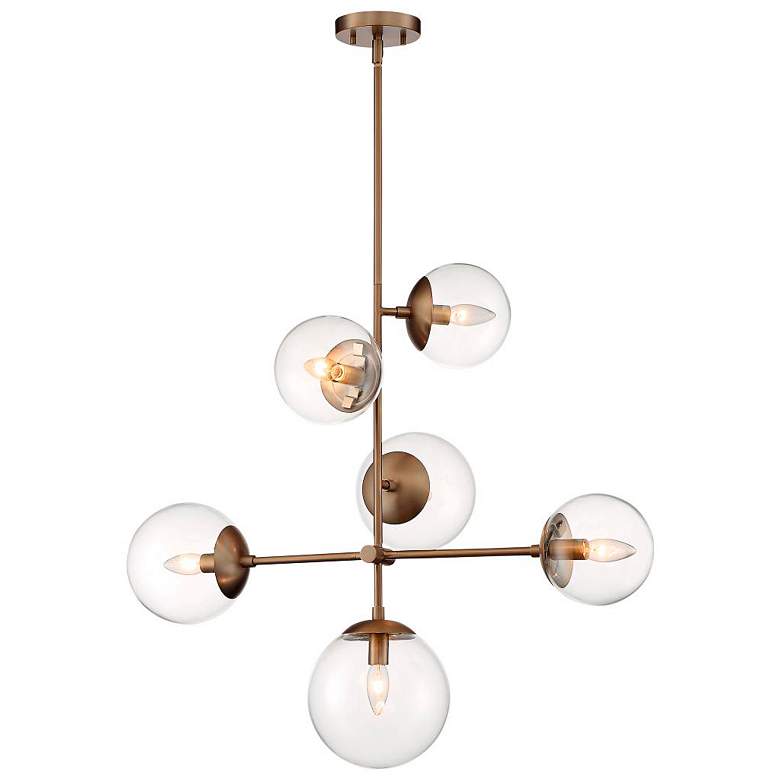 Image 3 Sky; 6 Light; Pendant Fixture; Burnished Brass Finish; Clear Glass more views