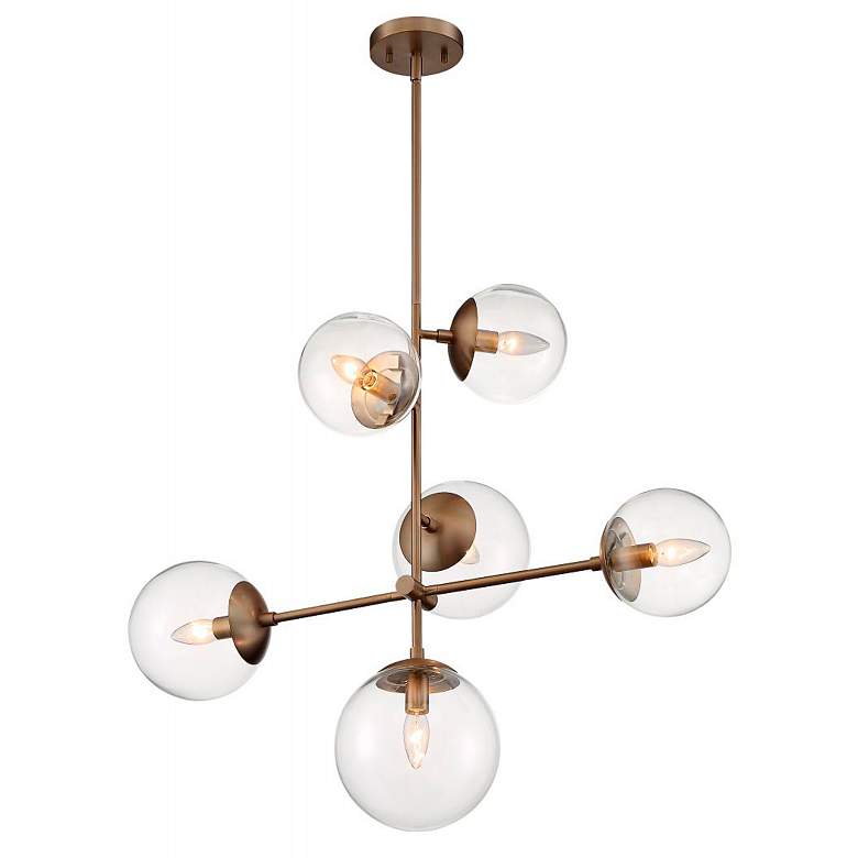 Image 4 Sky; 6 Light; Pendant Fixture; Burnished Brass Finish; Clear Glass more views