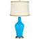 Sky Blue Anya Table Lamp with Relaxed Wave Trim