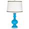 Sky Blue Apothecary Table Lamp with Ric-Rac Trim