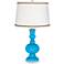 Sky Blue Apothecary Table Lamp with Twist Scroll Trim