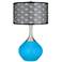 Sky Blue Black Metal Shade Spencer Table Lamp