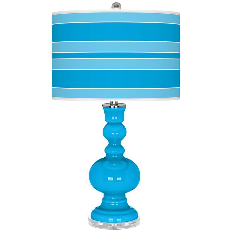 Image 1 Sky Blue Bold Stripe Apothecary Table Lamp
