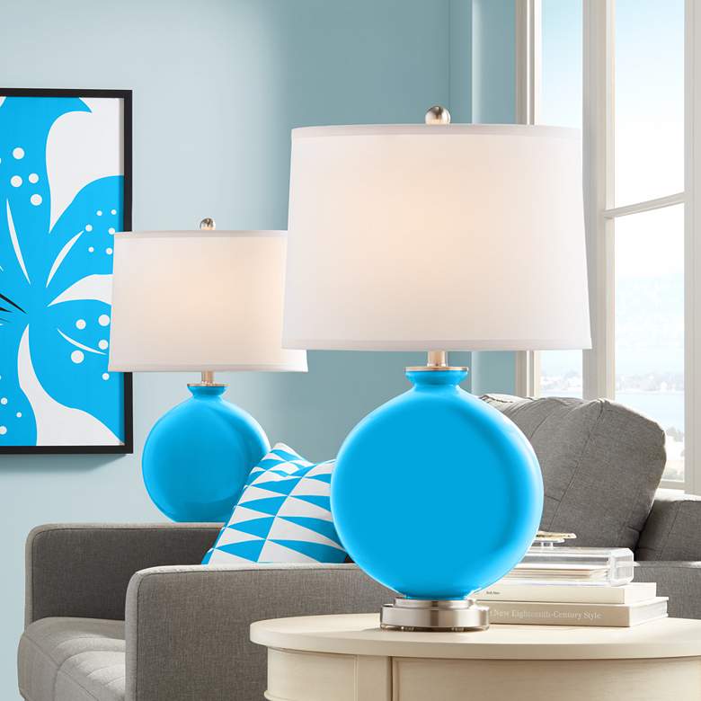 Image 1 Sky Blue Carrie Table Lamp Set of 2