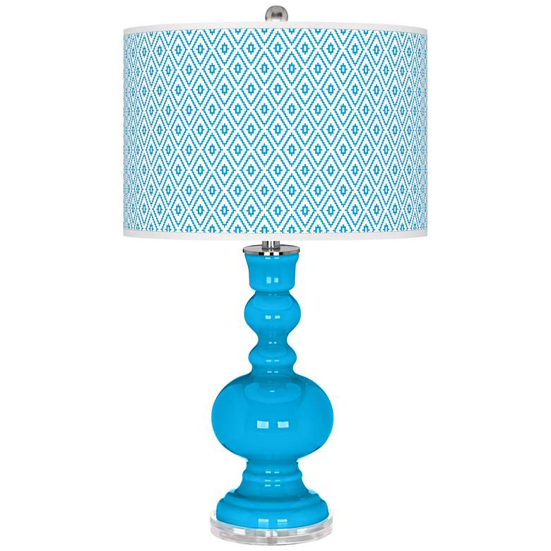 Image 1 Sky Blue Diamonds Apothecary Table Lamp