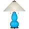 Sky Blue Fulton Table Lamp with Fluted Glass Shade