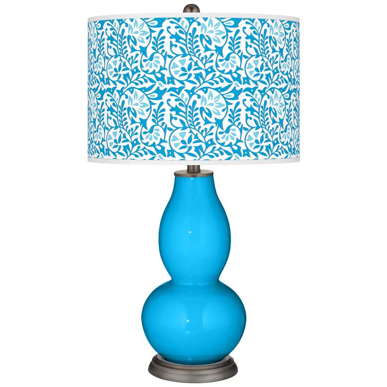 Image 1 Sky Blue Gardenia Double Gourd Table Lamp