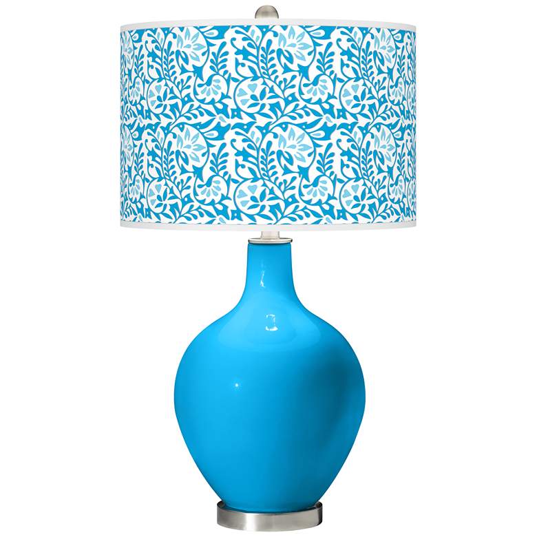 Image 1 Sky Blue Gardenia Ovo Table Lamp