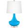 Sky Blue Gillan Glass Table Lamp with Dimmer