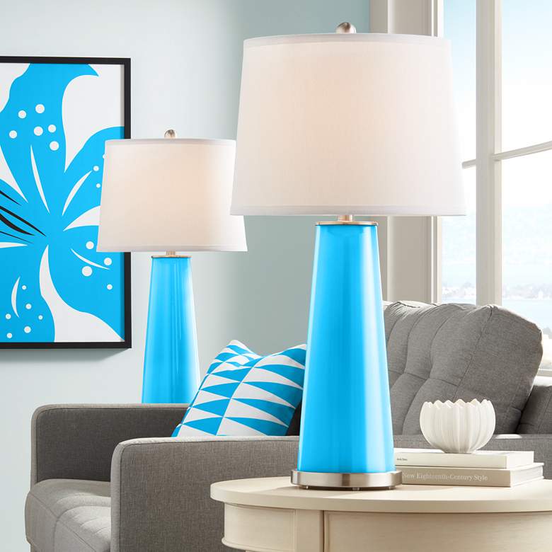 Image 1 Sky Blue Leo Table Lamp Set of 2