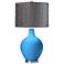 Sky Blue Morell Silver Pleat Shade Ovo Table Lamp