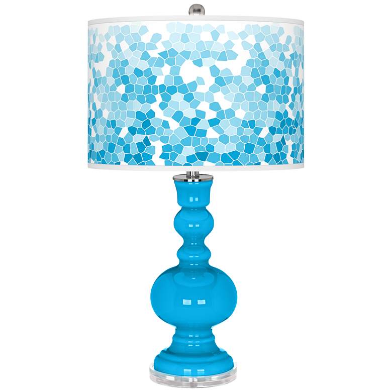 Image 1 Sky Blue Mosaic Giclee Apothecary Table Lamp