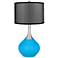 Sky Blue Spencer Table Lamp with Organza Black Shade