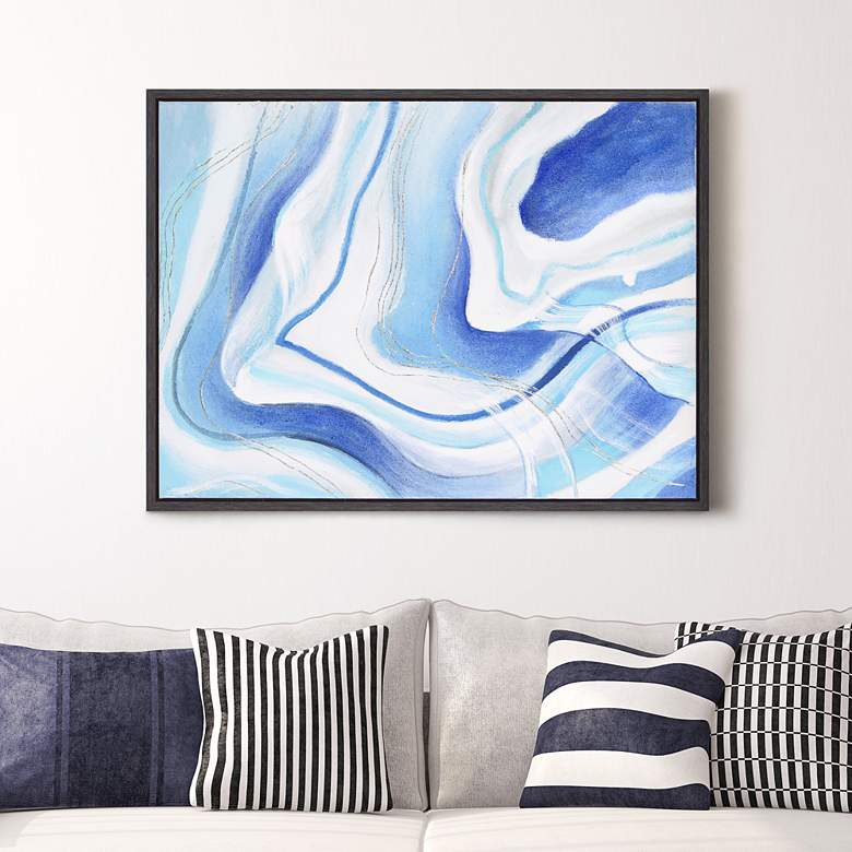 Image 2 Sky Elixer 40" High Textured Metallic Framed Canvas Wall Art