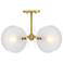 Sky Fall 20.75 in. 3-Light Brushed Gold Contemporary Semi Flush Mount