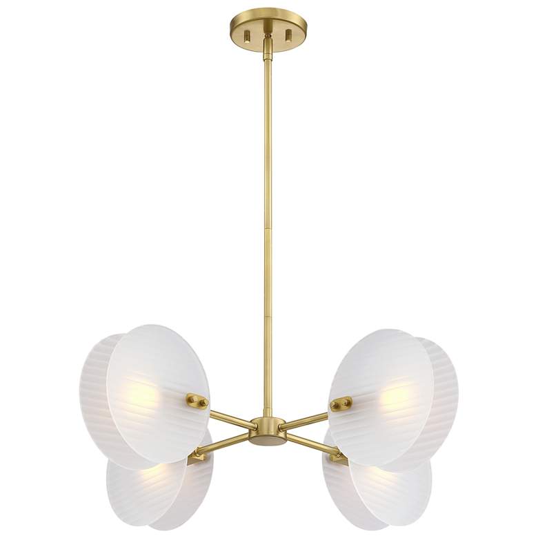 Image 1 Sky Fall 4-Light Brushed Gold Contemporary Geometric Chandelier