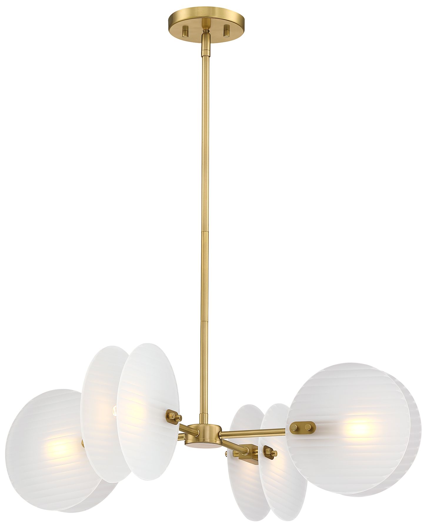 Image 3 Sky Fall 4-Light Brushed Gold Contemporary Geometric Chandelier more views