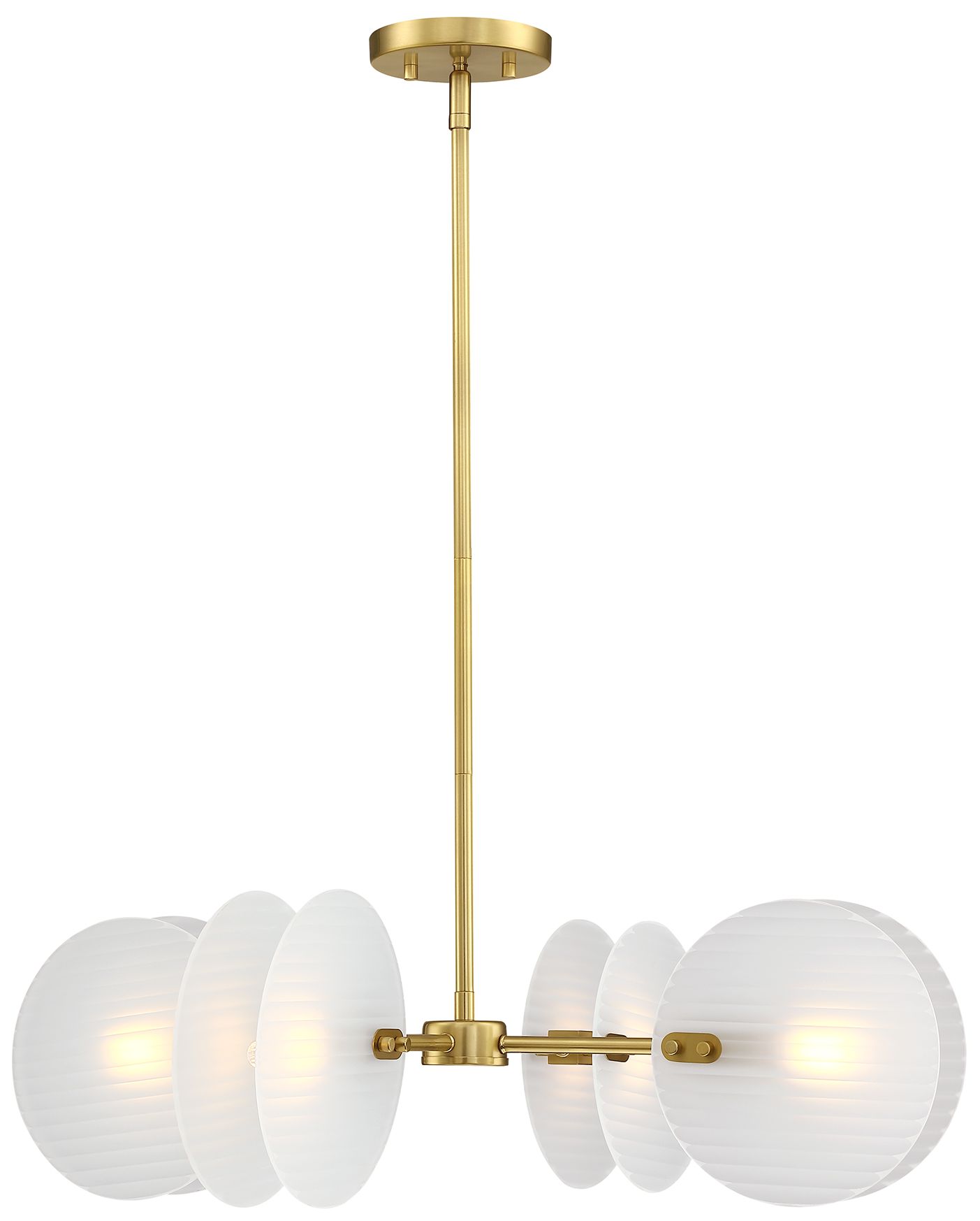 Image 5 Sky Fall 4-Light Brushed Gold Contemporary Geometric Chandelier more views