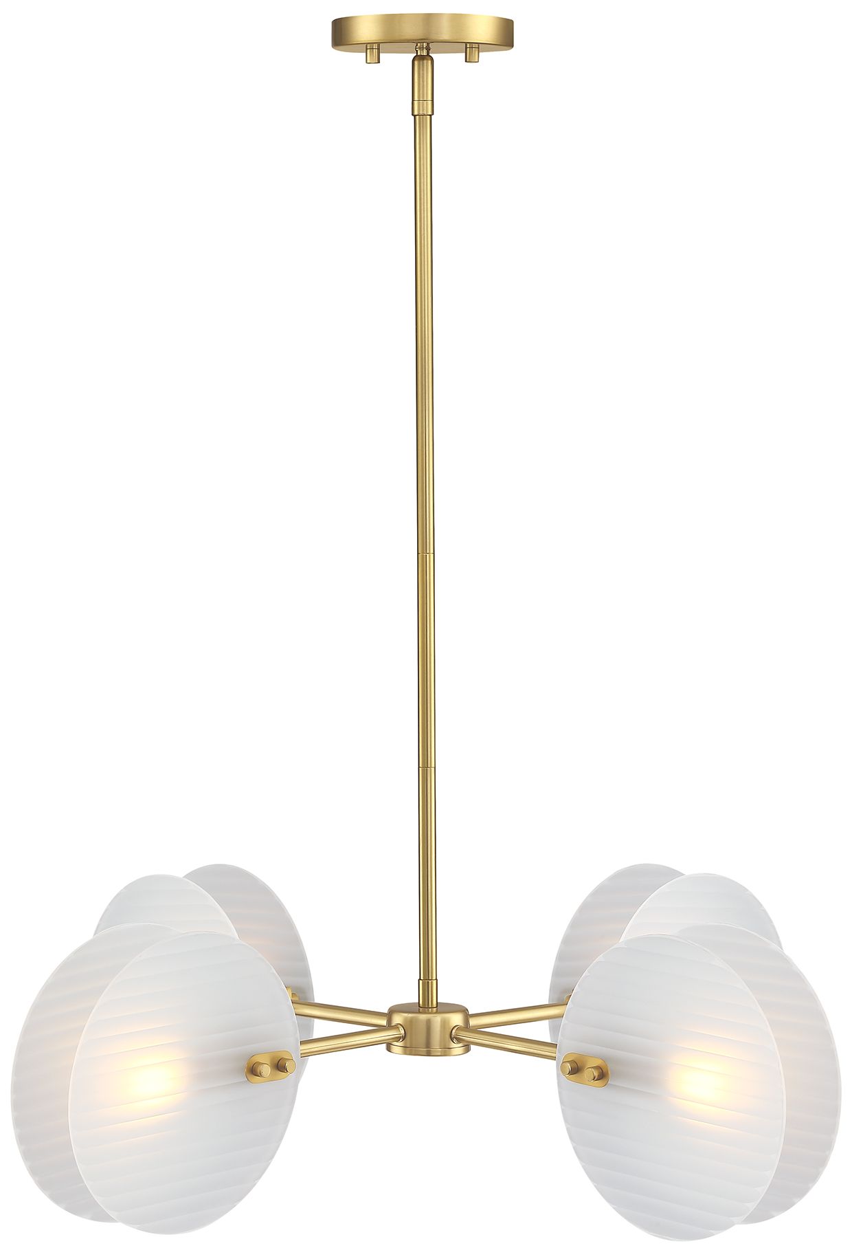 Image 6 Sky Fall 4-Light Brushed Gold Contemporary Geometric Chandelier more views