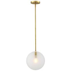 Sky Fall 60 Watt 1-Light Brushed Gold Contemporary Pendant Light