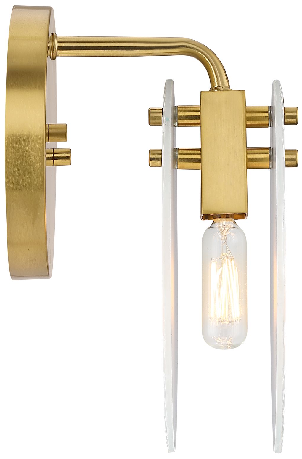 Image 4 Sky Fall 8 in. 1-Light Brushed Gold Wall Sconce Light more views