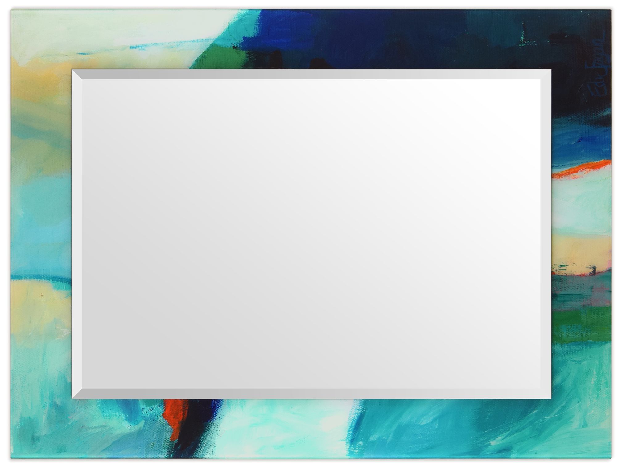 Image 3 Sky Rectangular Beveled Mirror on Printed Tempered Art Glass, 40"x30&q more views