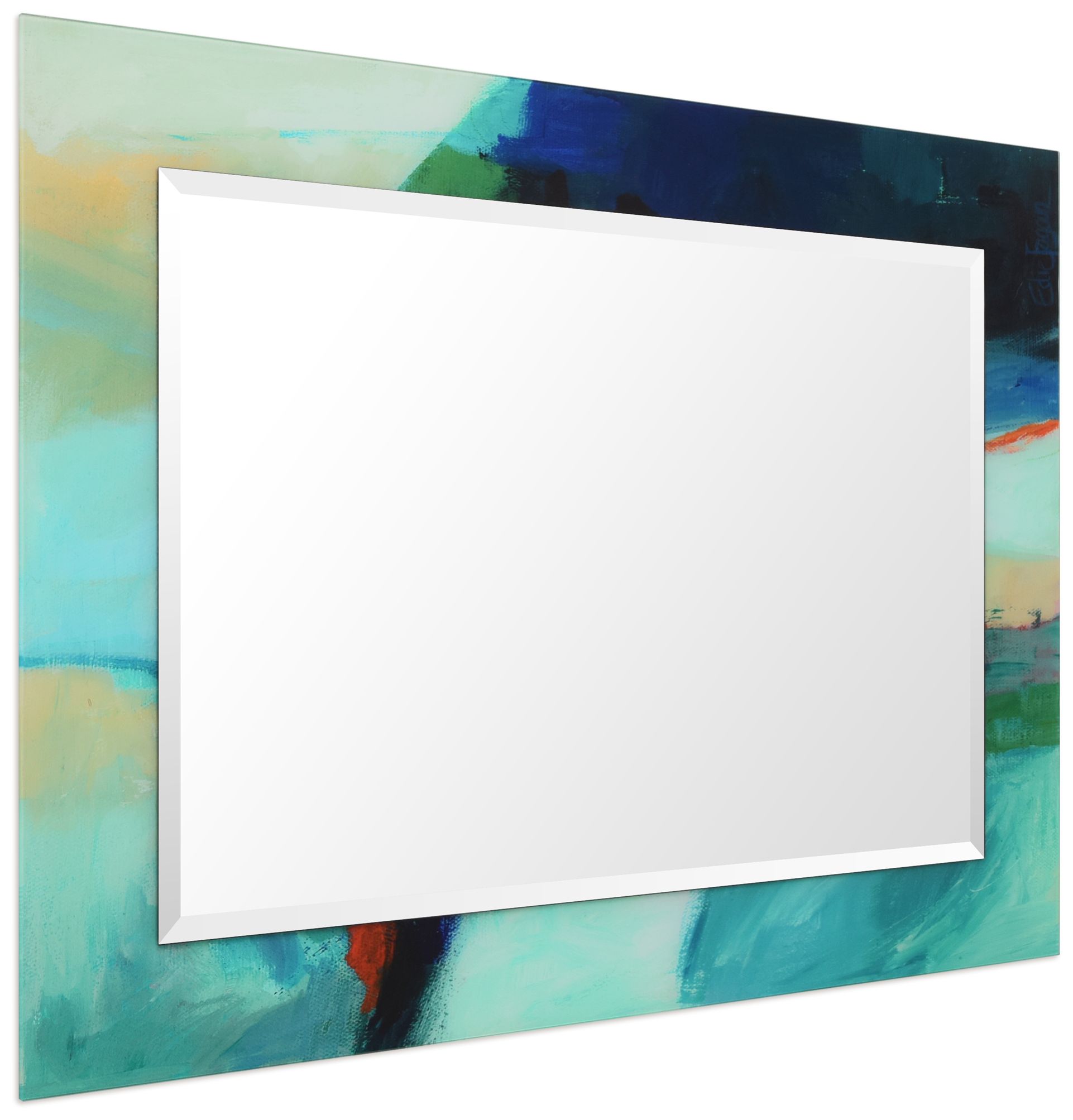 Image 4 Sky Rectangular Beveled Mirror on Printed Tempered Art Glass, 40"x30&q more views