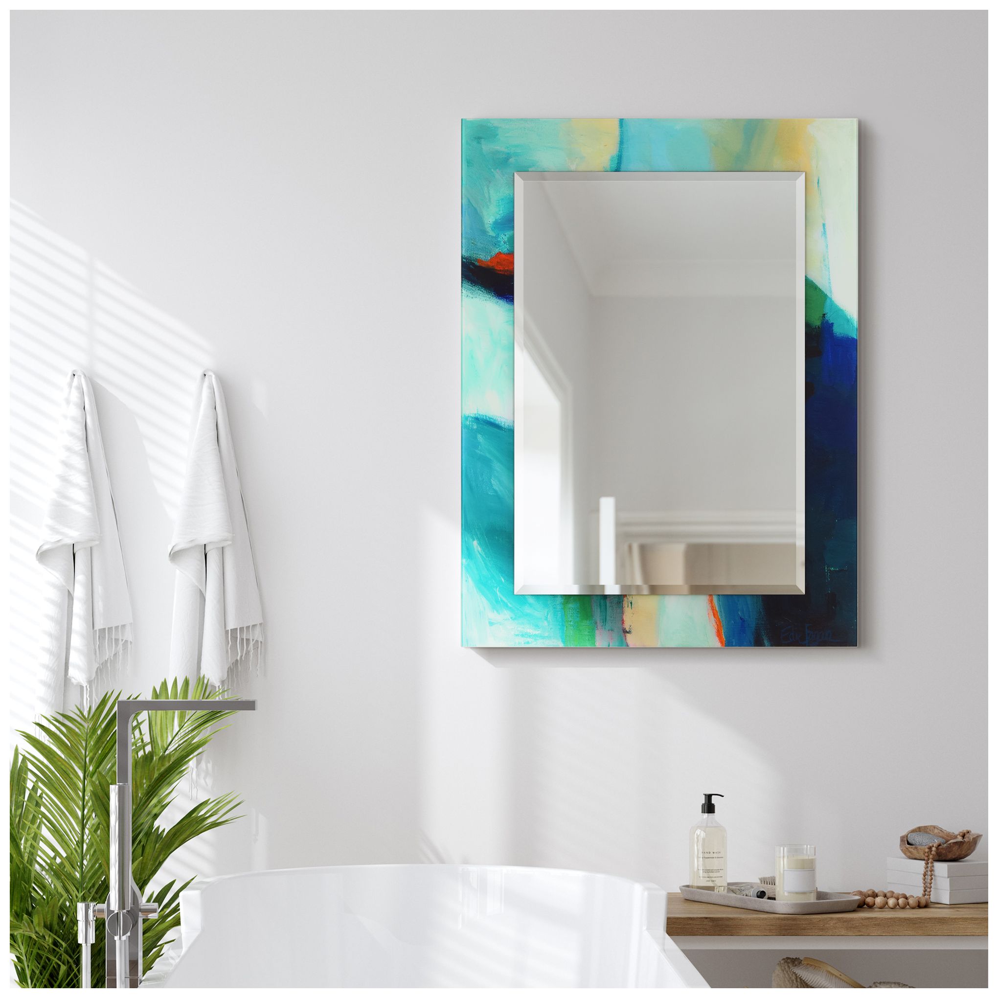Image 6 Sky Rectangular Beveled Mirror on Printed Tempered Art Glass, 40"x30&q more views