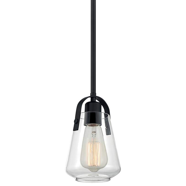 Image 1 Skybridge; 1 Light; Mini Pendant Fixture; Matte Black Finish