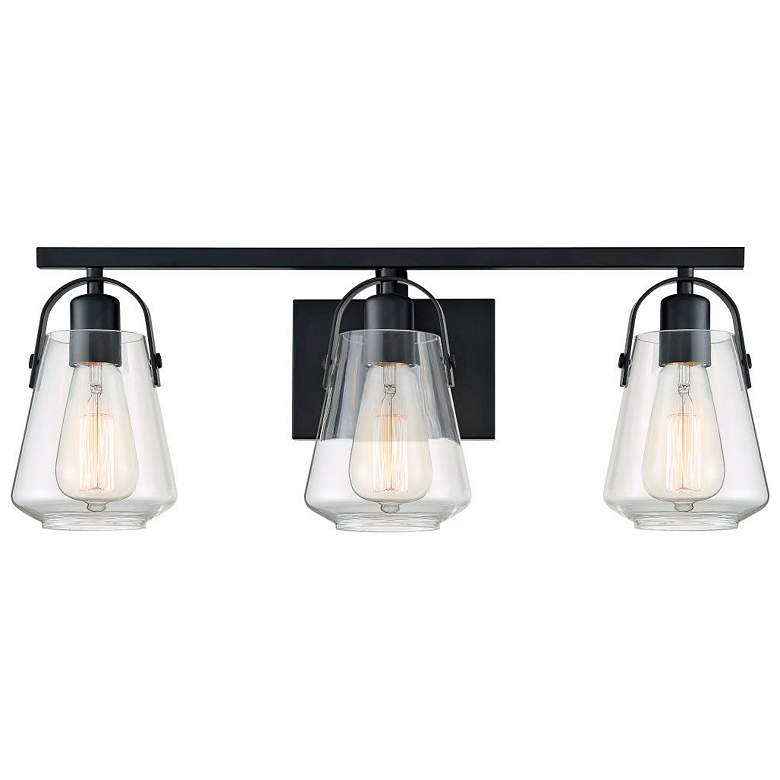 Image 4 Skybridge 23 1/4" Wide Matte Black 3-Light Bath Light more views