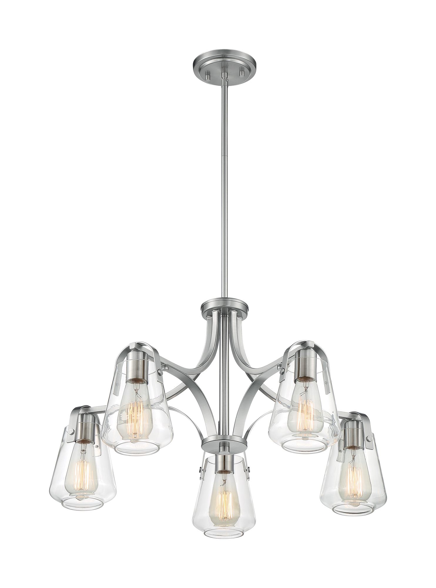 Image 2 Skybridge 27" Wide Brushed Nickel 5-Light Chandelier more views