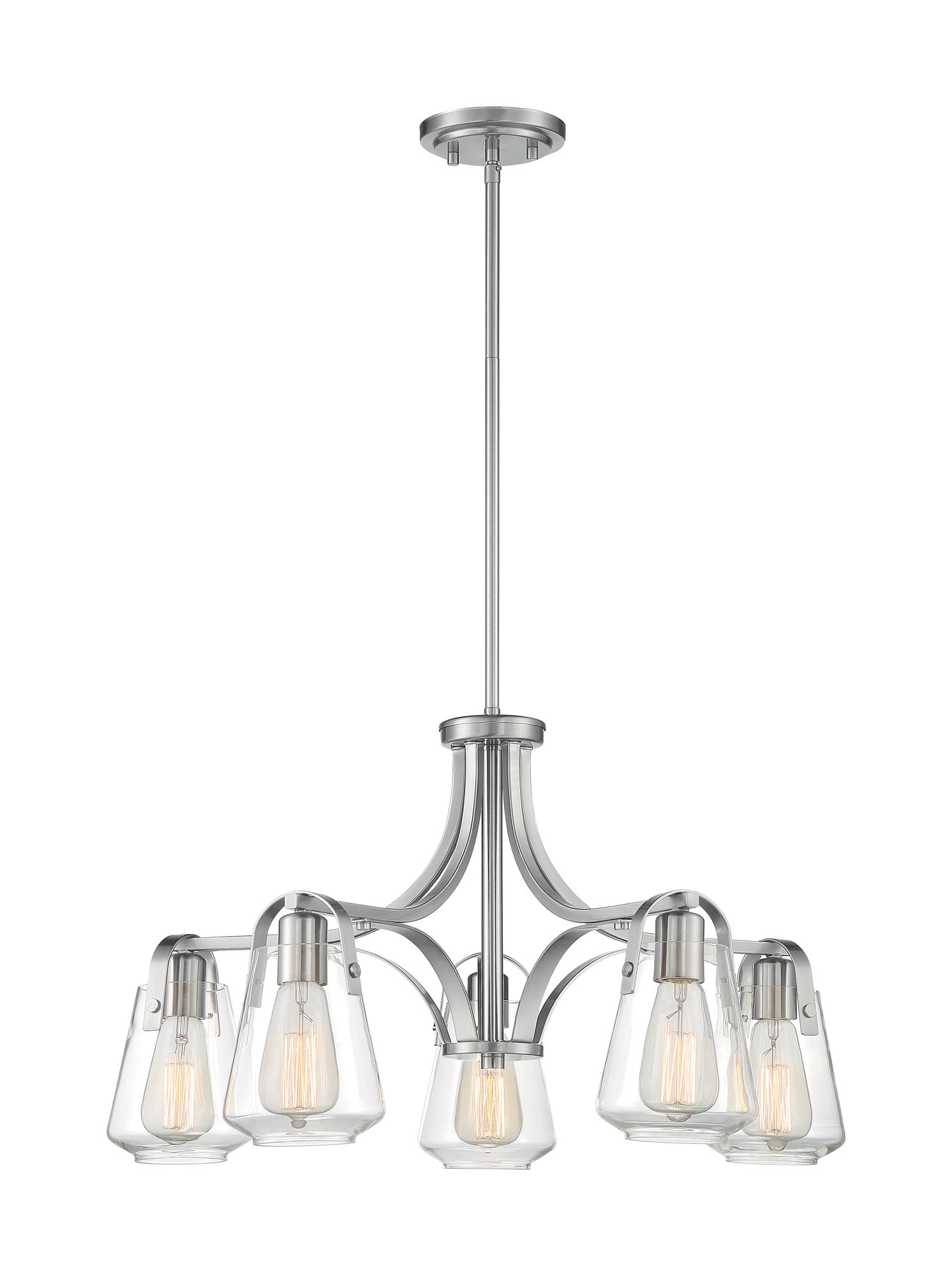 Image 3 Skybridge 27" Wide Brushed Nickel 5-Light Chandelier more views