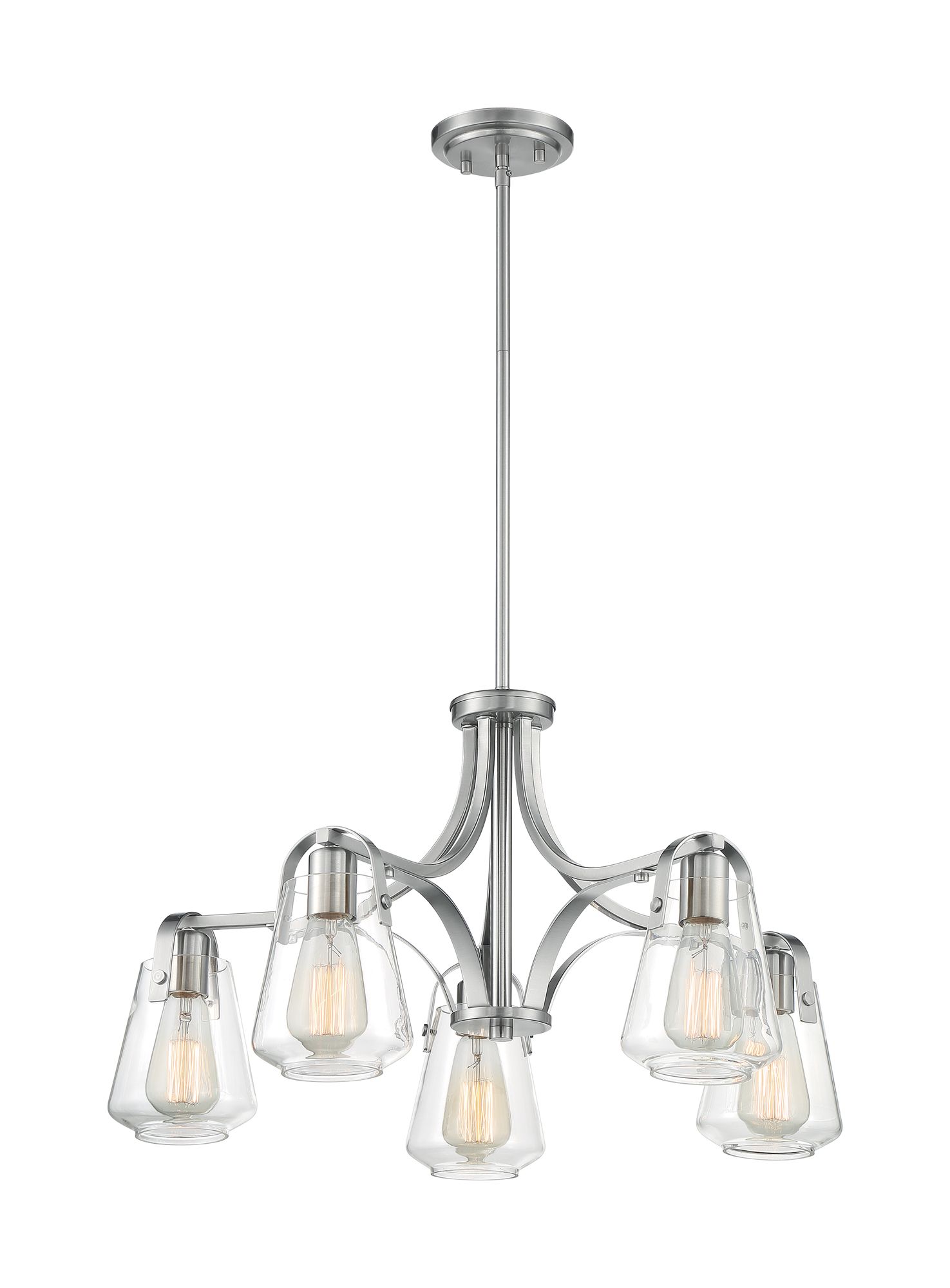 Image 4 Skybridge 27" Wide Brushed Nickel 5-Light Chandelier more views