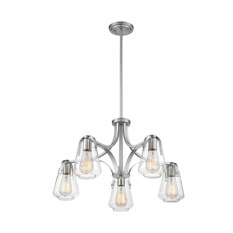 Image 1 Skybridge; 5 Light; Chandelier Fixture; Brushed Nickel Finish