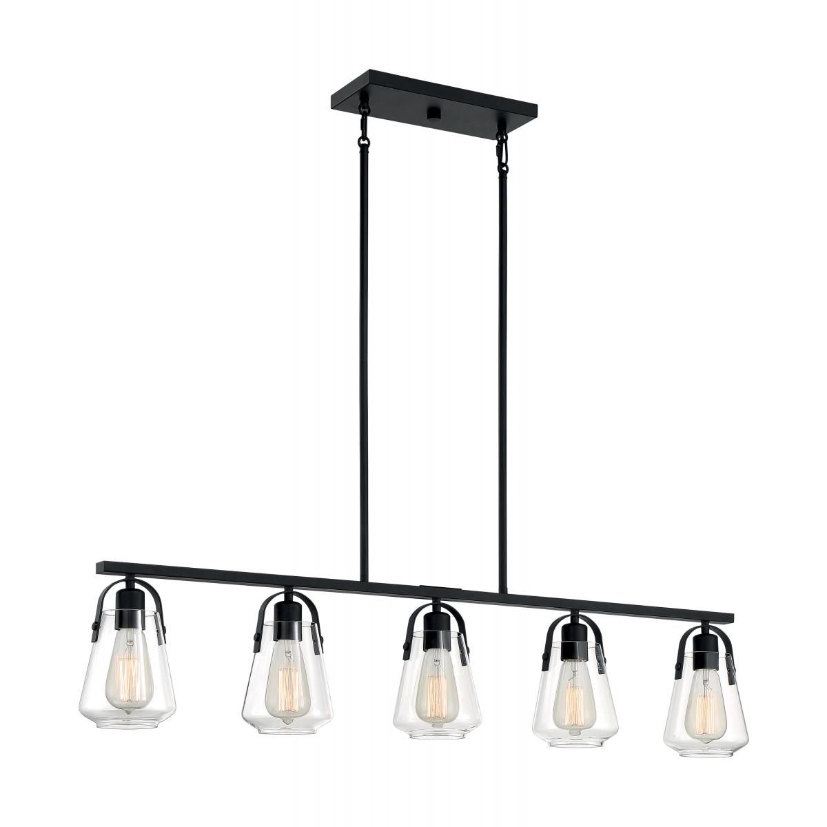 Image 2 Skybridge; 5 Light; Island Pendant Fixture; Matte Black Finish more views