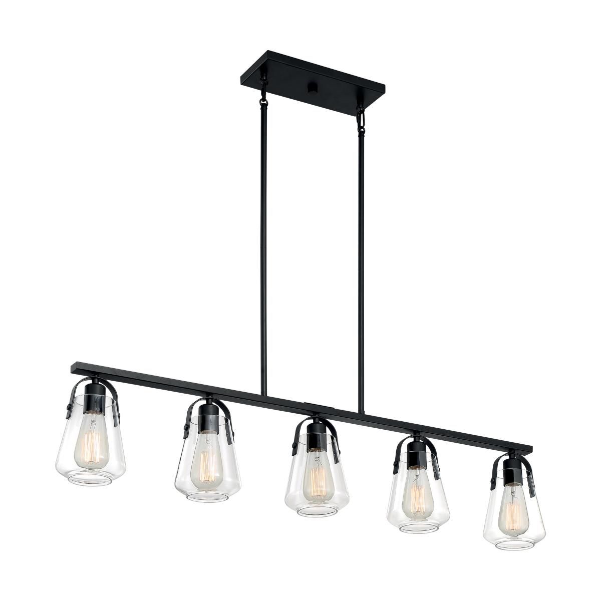Image 4 Skybridge; 5 Light; Island Pendant Fixture; Matte Black Finish more views