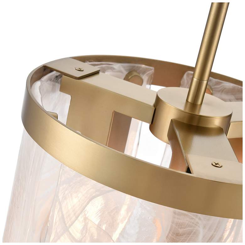 Image 5 Skye 10" Wide 3-Light Brushed Brass Pendant w/ Wispy White Shade more views