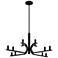 Skye 12-Light Matte Black Minimalist Tiered Candle Chandelier