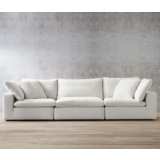 Skye 125&quot; Wide Pearl White 3-Piece Modular Sofa