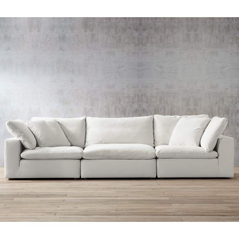 Image 2 Skye 125 inch Wide Pearl White 3-Piece Modular Sofa