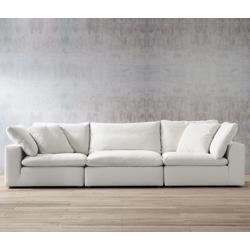 Skye 125&quot; Wide Pearl White 3-Piece Modular Sofa