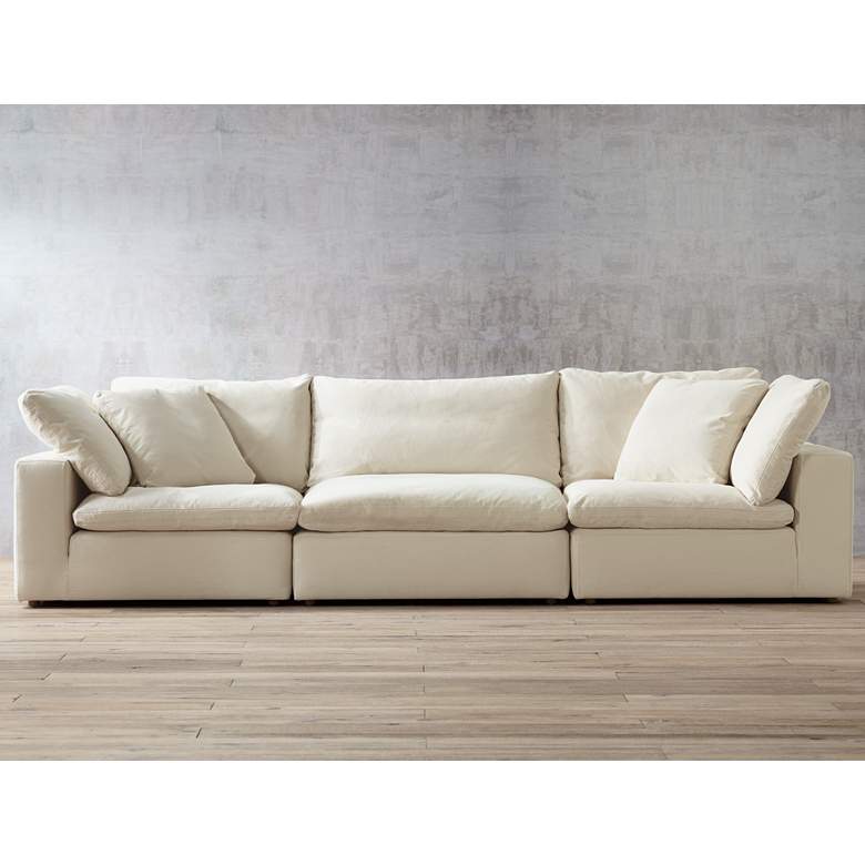 Image 2 Skye 125"W Classic Natural Linen 3-Piece Modular Sofa
