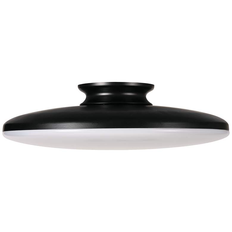Image 2 Skye 15" Wide Round Black Metal LED Ceiling Light
