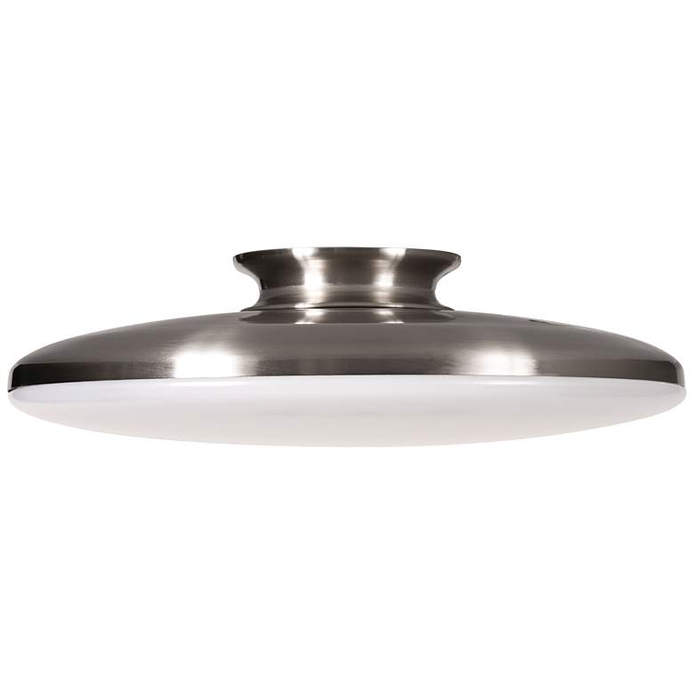 Image 2 Skye 15" Wide Round Satin Nickel Metal LED Ceiling Light