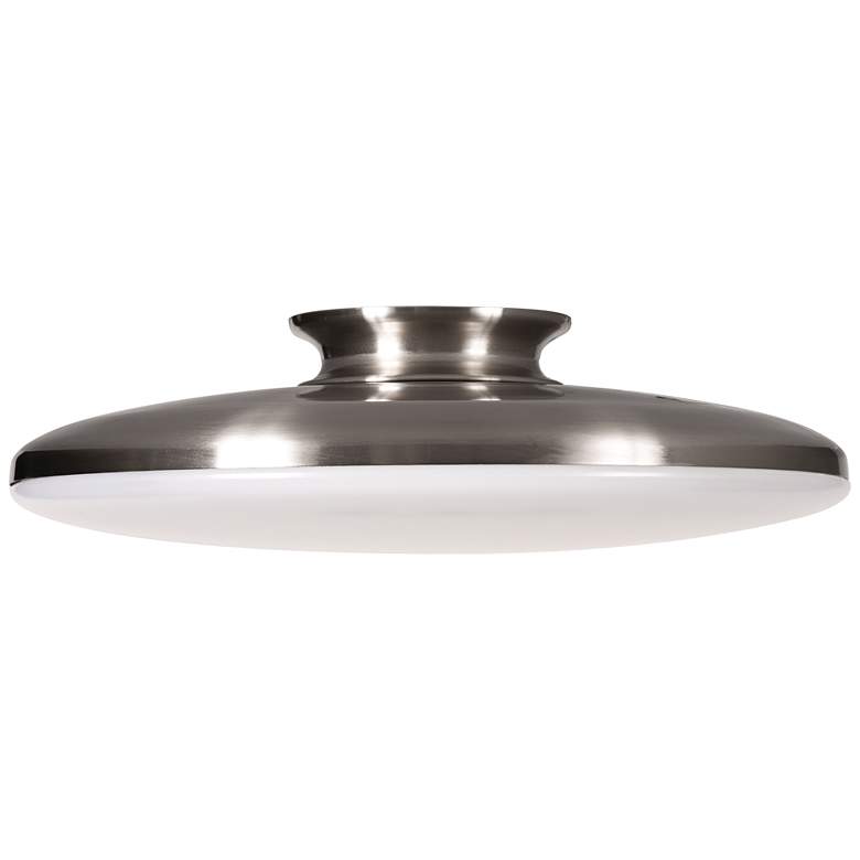 Image 2 Skye 15 inch Wide Round Satin Nickel Metal LED Ceiling Light