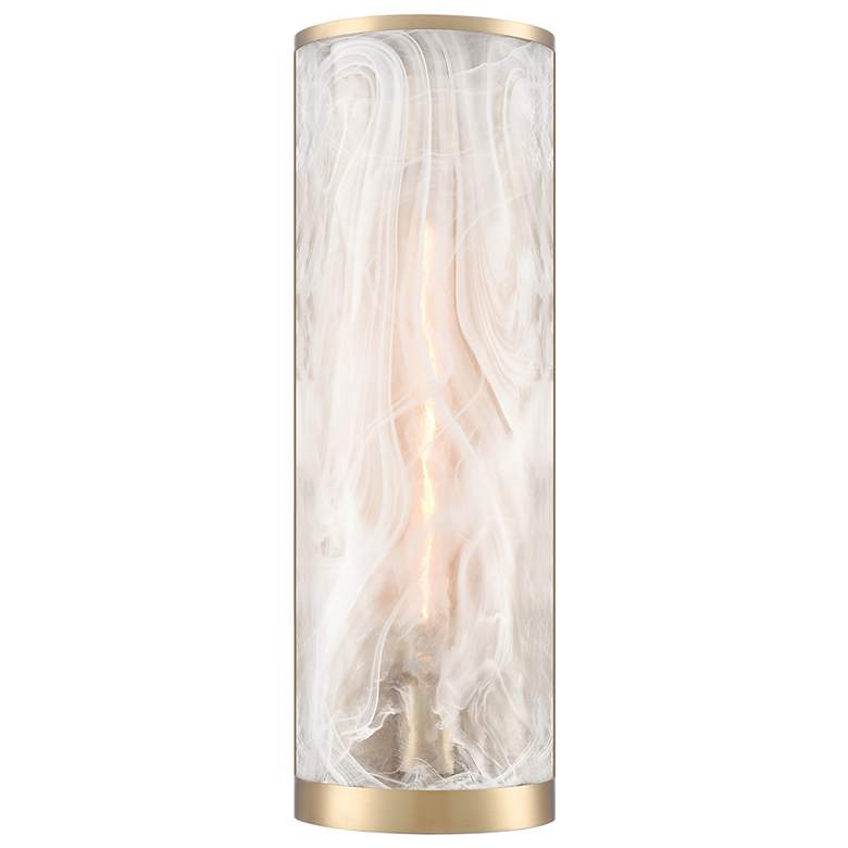 Image 2 Skye 17.99"H 2-Light Brushed Brass Wall Sconce w/ Wispy White Shade more views
