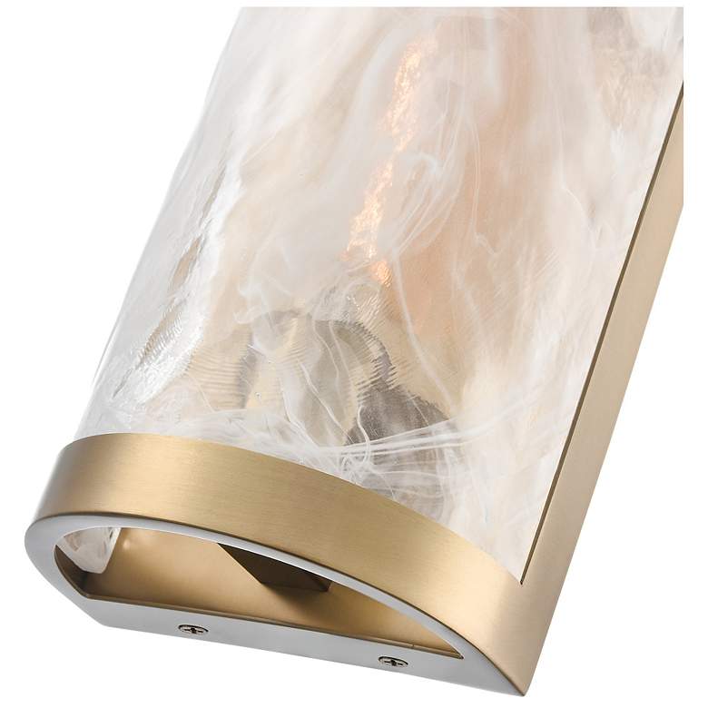 Image 3 Skye 17.99"H 2-Light Brushed Brass Wall Sconce w/ Wispy White Shade more views